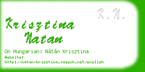 krisztina natan business card